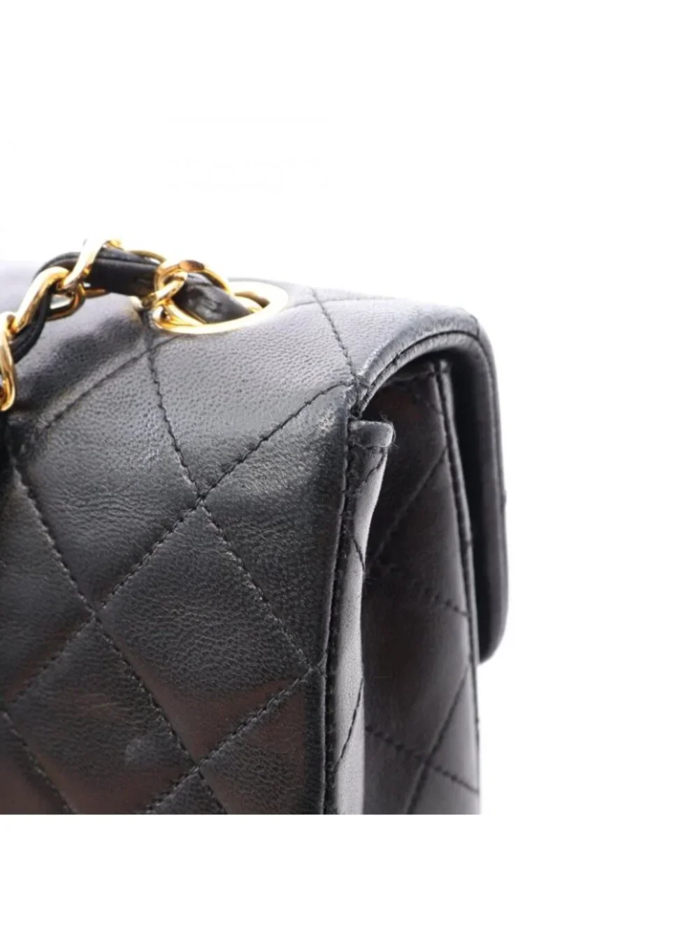Chanel Shoulder Bag Mini Quilted 20 Black Lambskin Chain